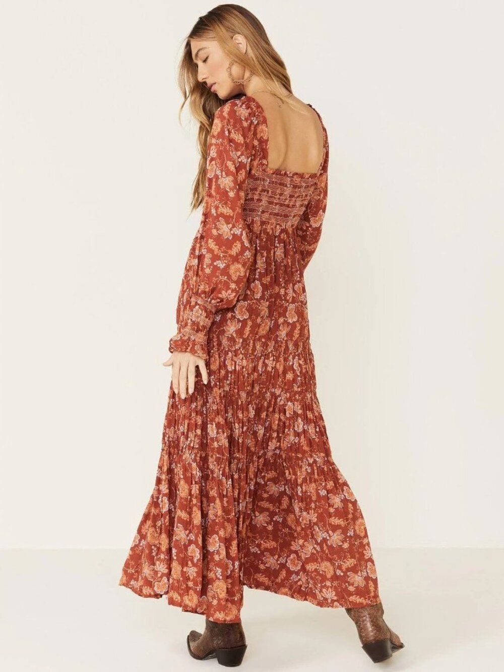 Free People Sweet Escape Maxi Dress Mocha Combo Size M - Picture 2 of 12